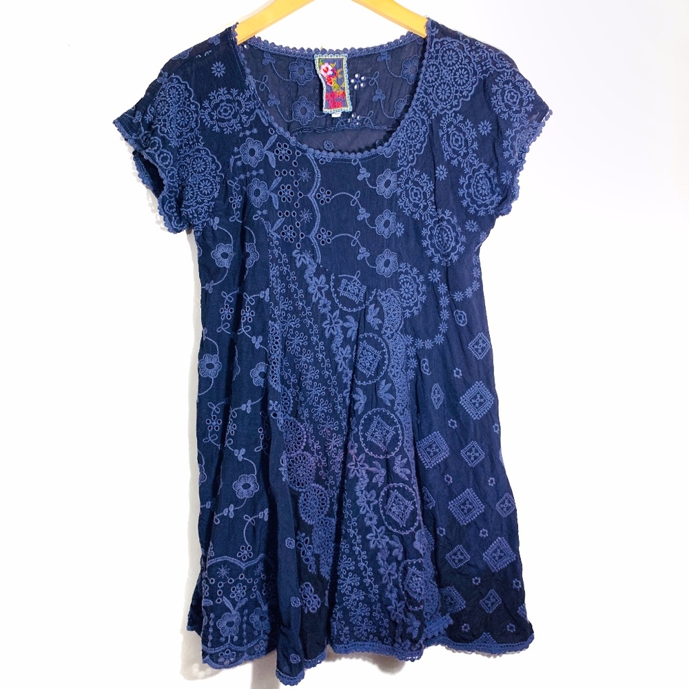 Johnny Was Embroidered Eyelet Tunic Size XS